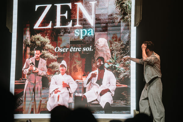 The French Twins performing a Zen Spa brand activation routine.